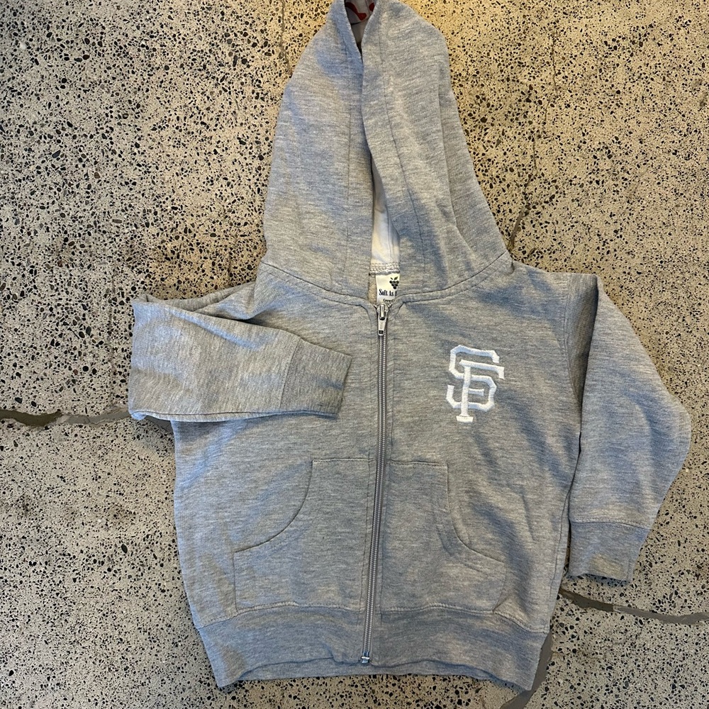 San Francisco Giants Toddler/Kids Gray Zip-Up Hoodie with Logo